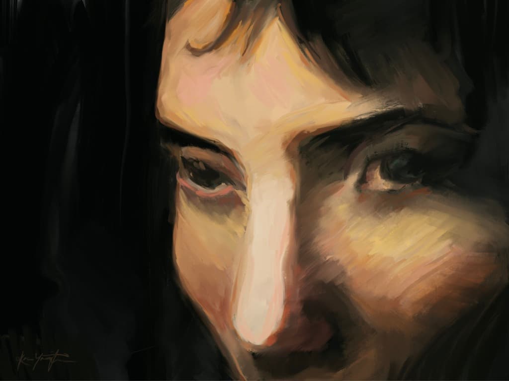 Exploring face & light. Digital painting study