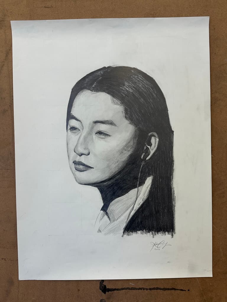 Portrait study. Graphite pencils. 18x24 inches