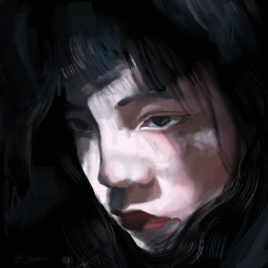 Exploring face & light. Digital painting study
