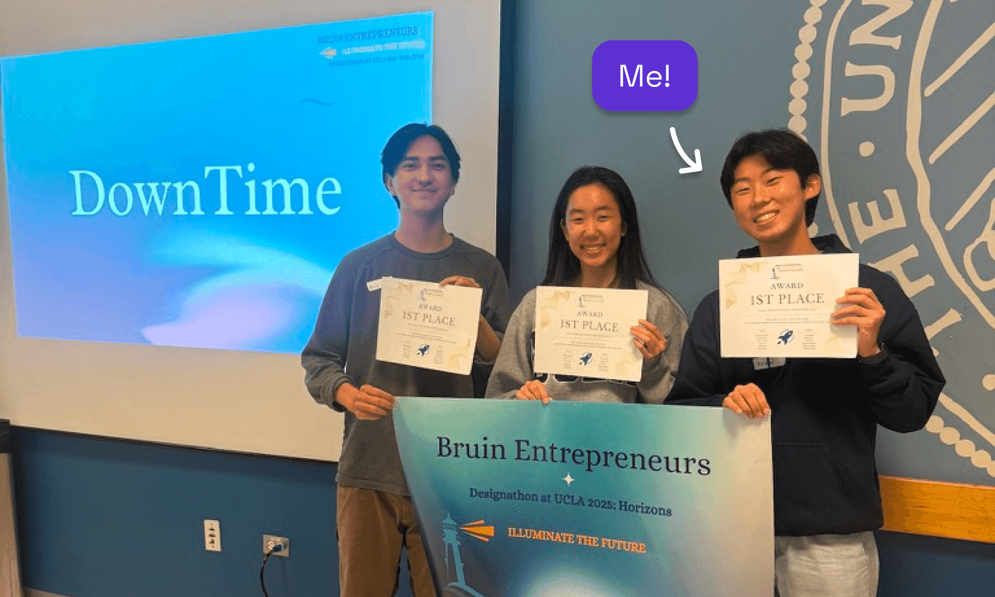 The team after winning first place at the UCLA Designathon