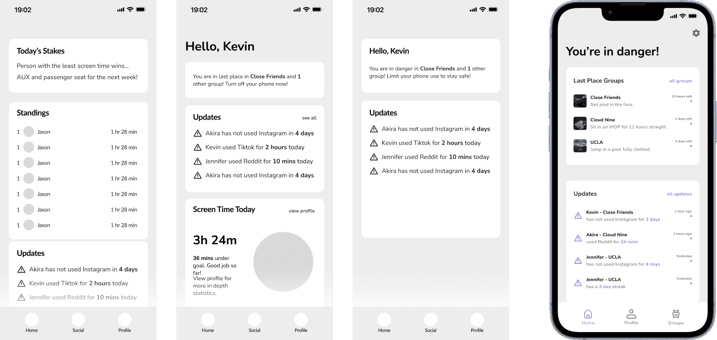 Home page before and after simplifying the layout